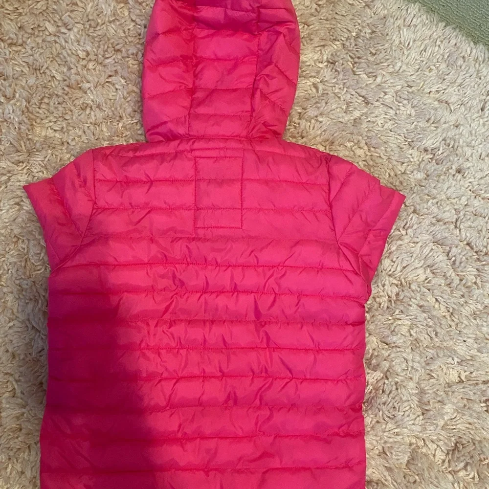 GAP Girls Bright Pink Quilted Hooded Puffer Jacket